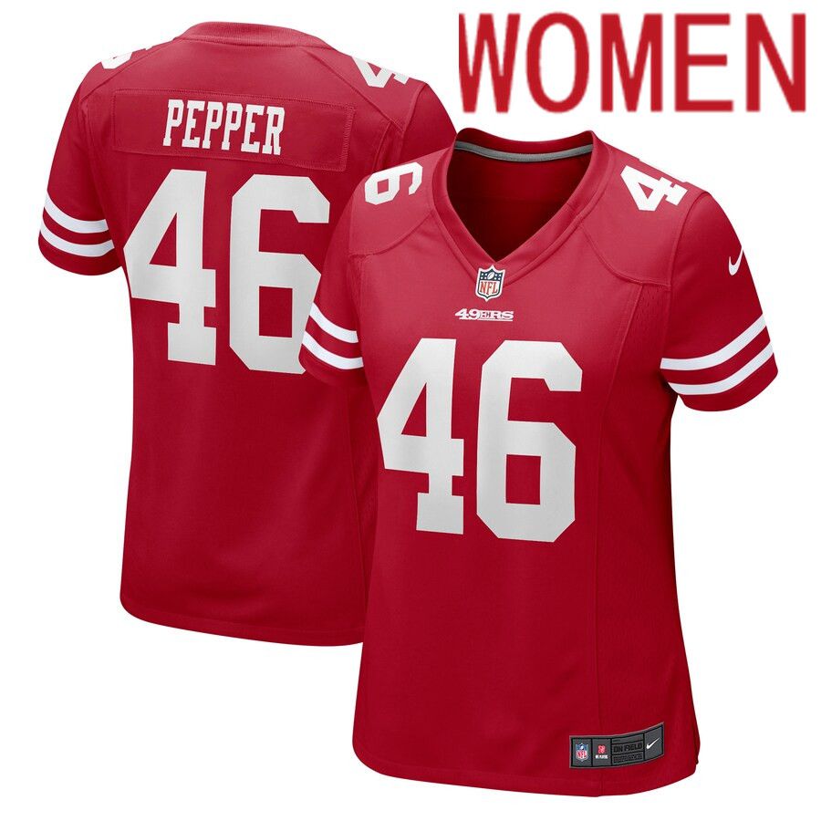Women San Francisco 49ers #46 Taybor Pepper Nike Scarlet Game NFL Jersey